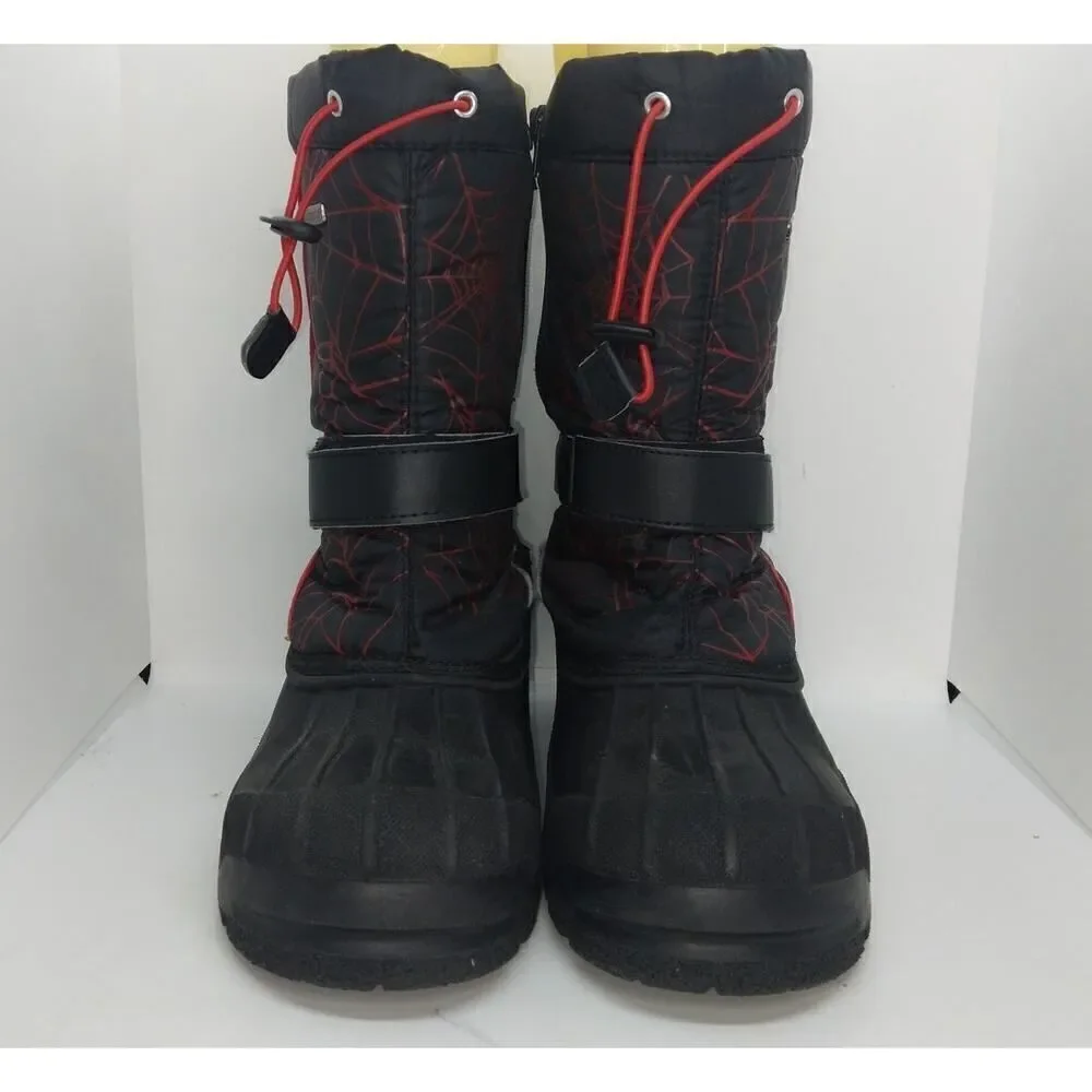 Dream Pair Womens Pre-owned Blk. & Red Waterproof Thinsulated Winter Boots-sz. 6